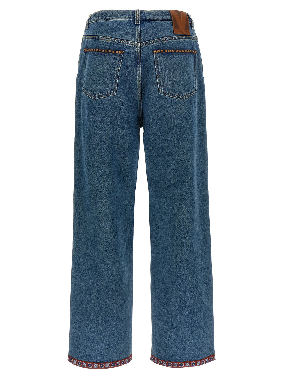 Valentino Garavani Valentino Garavani Floral Insert Jeans - Blue | c2d9d42ad95f7c2bf88e084f36107c8b13593857