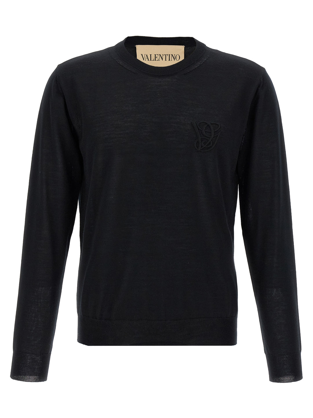 Valentino Garavani Valentino Garavani Logo Embroidery Sweater Sweaters and Cardigans - Black | 00eb4346cf211df45193f45c4fec27d9830c74e9