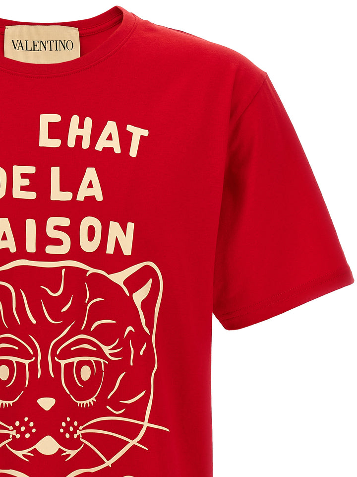 Valentino Garavani Le Chat De La Maison T-shirt - Red | cdb9db3153343f3bf5a0ac5a739fe317fca8bf33