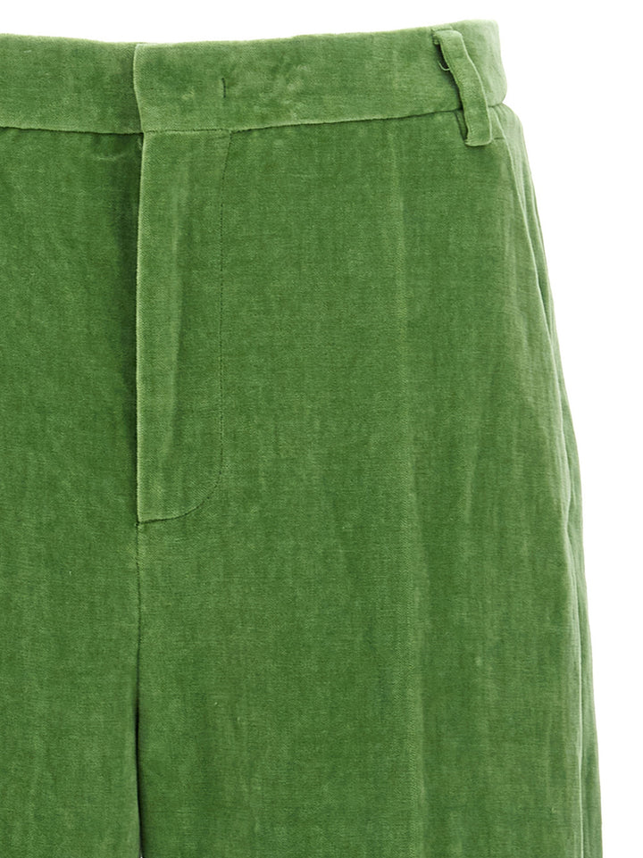 Valentino Garavani Velvet Trousers Pants Green