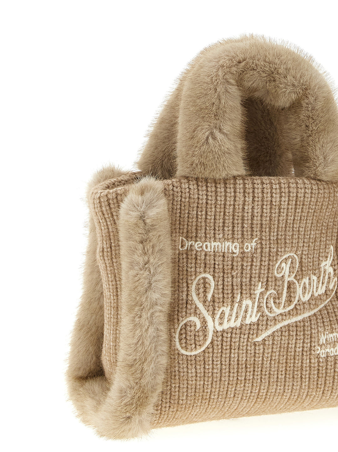 Mc2 Saint Barth Vanity Mini Shearling Rib Hand Bags - Beige | 7bdd0640a2ac7a7e89d7a9dad7af44a8382fb0ef