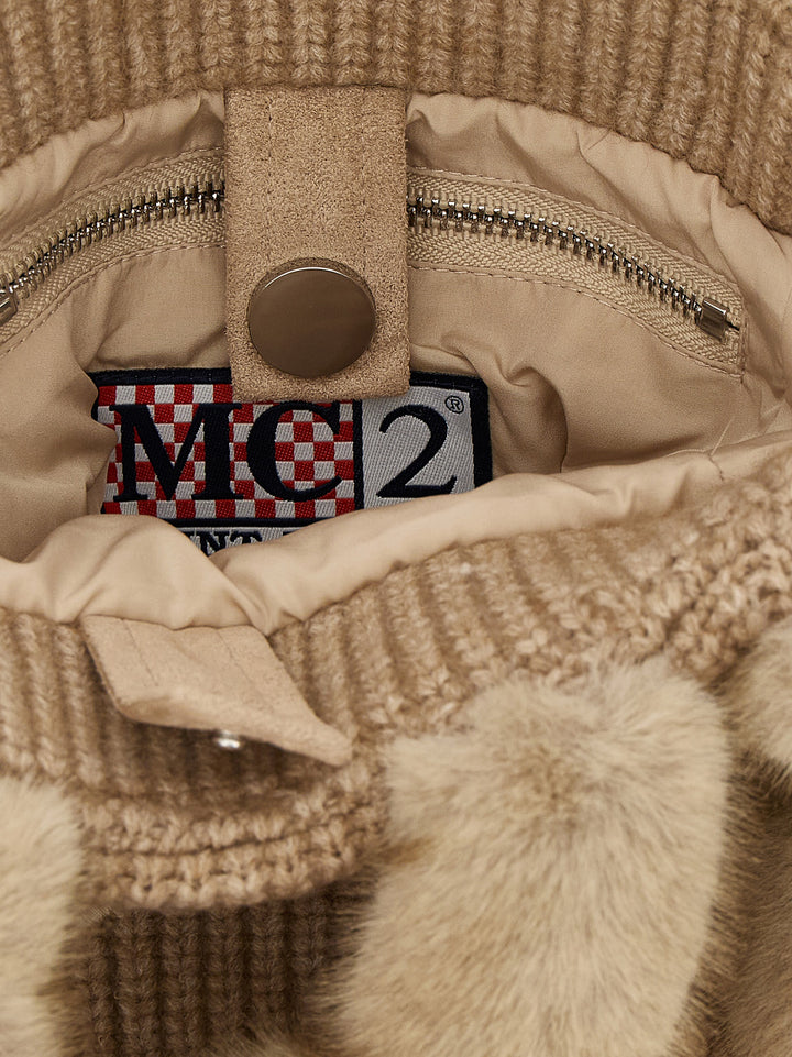 Mc2 Saint Barth Vanity Mini Shearling Rib Hand Bags - Beige | ecdc5ccafed20f20c5af5848347a7acbea15bc2a
