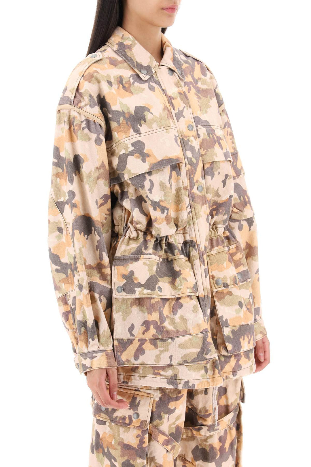 'Elize' Jacket In Cotton With Camouflage Pattern