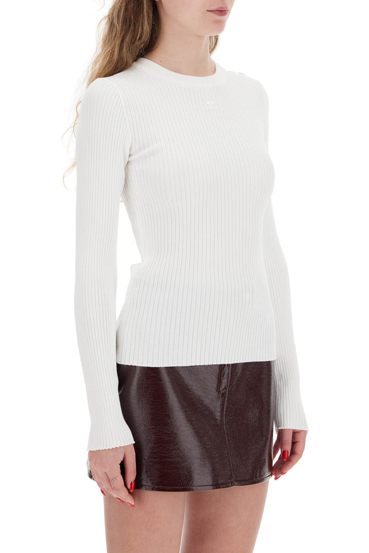 'Ribbed Stretch Knit Pullover Sweater