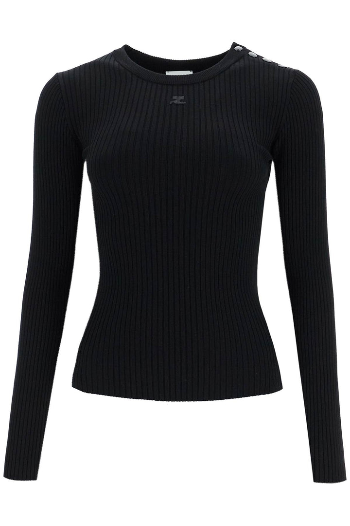 'Ribbed Stretch Knit Pullover Sweater