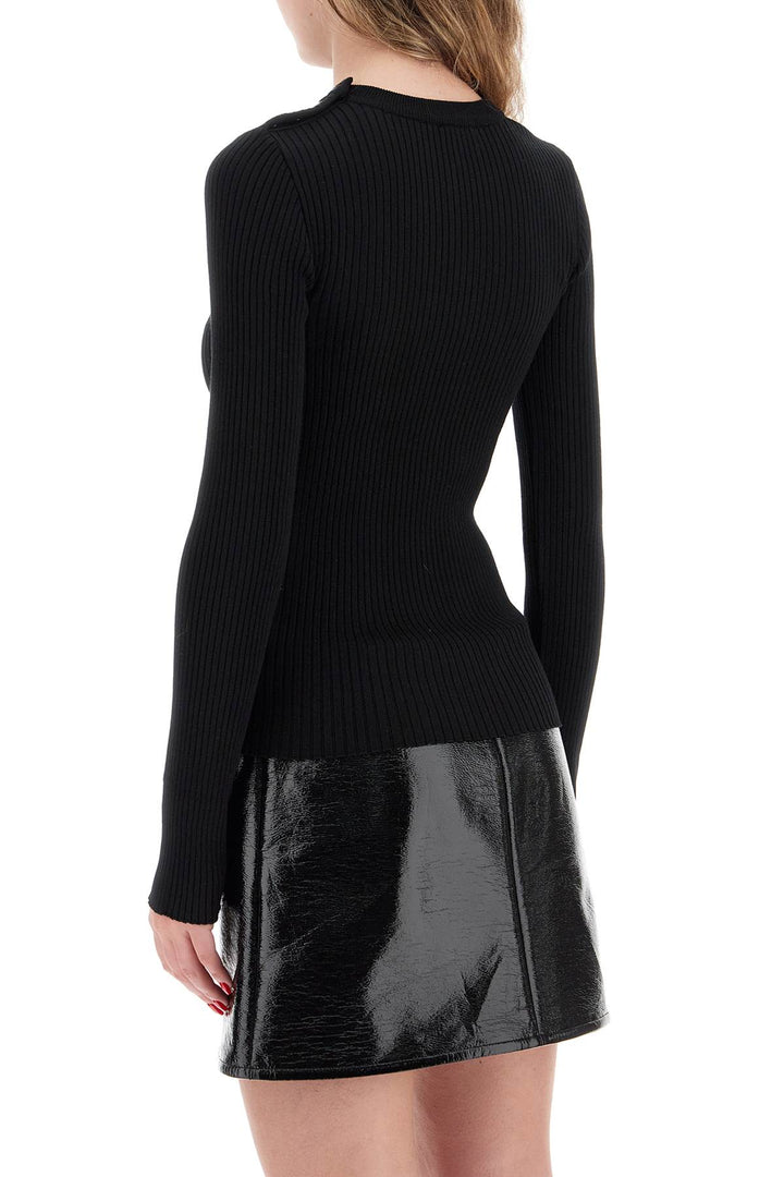 'Ribbed Stretch Knit Pullover Sweater