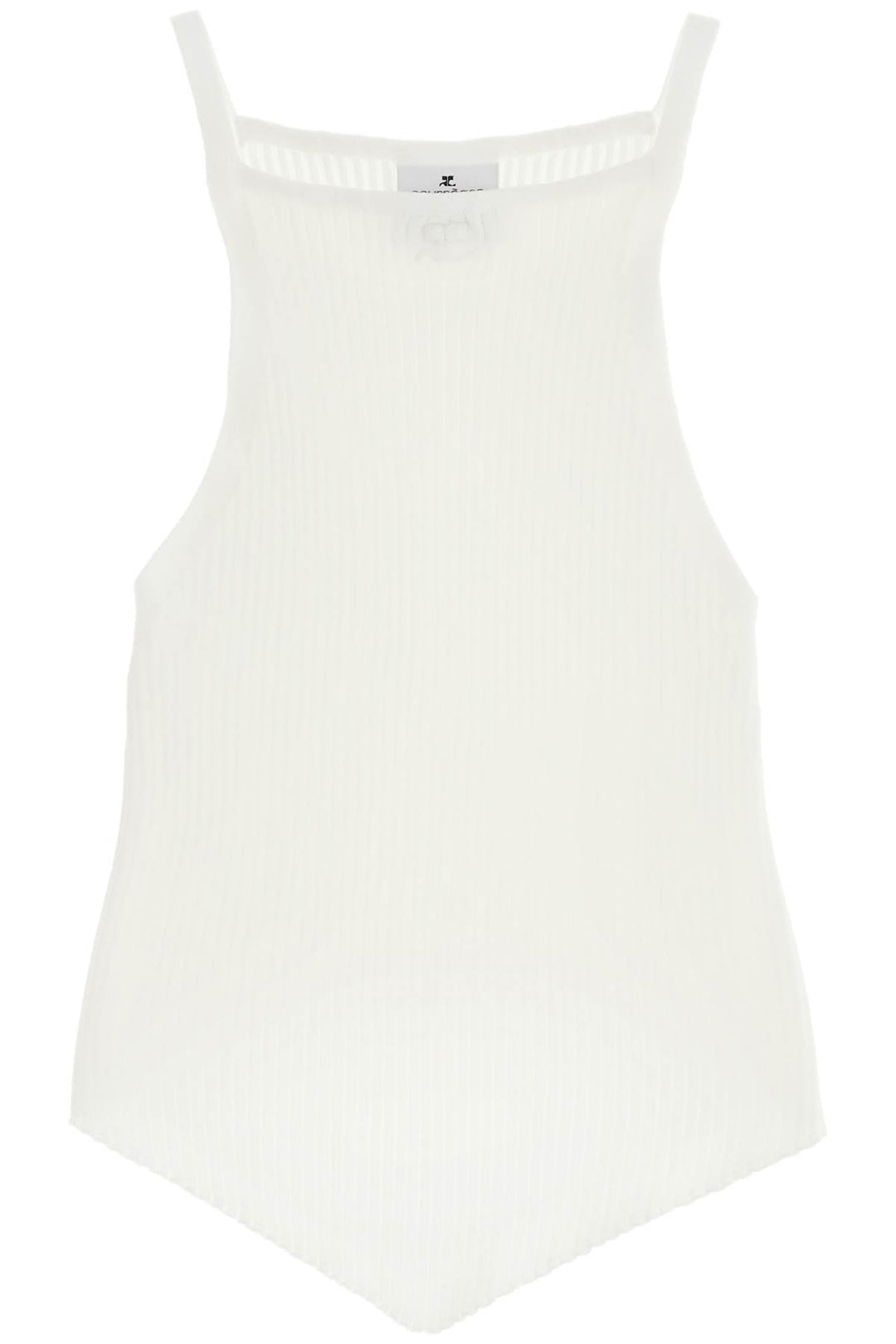 'Ribbed Knit Tank Top With Pointed Hem