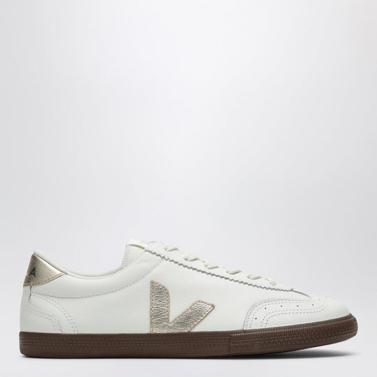 Volley Sneakers In White/Platinum Leather