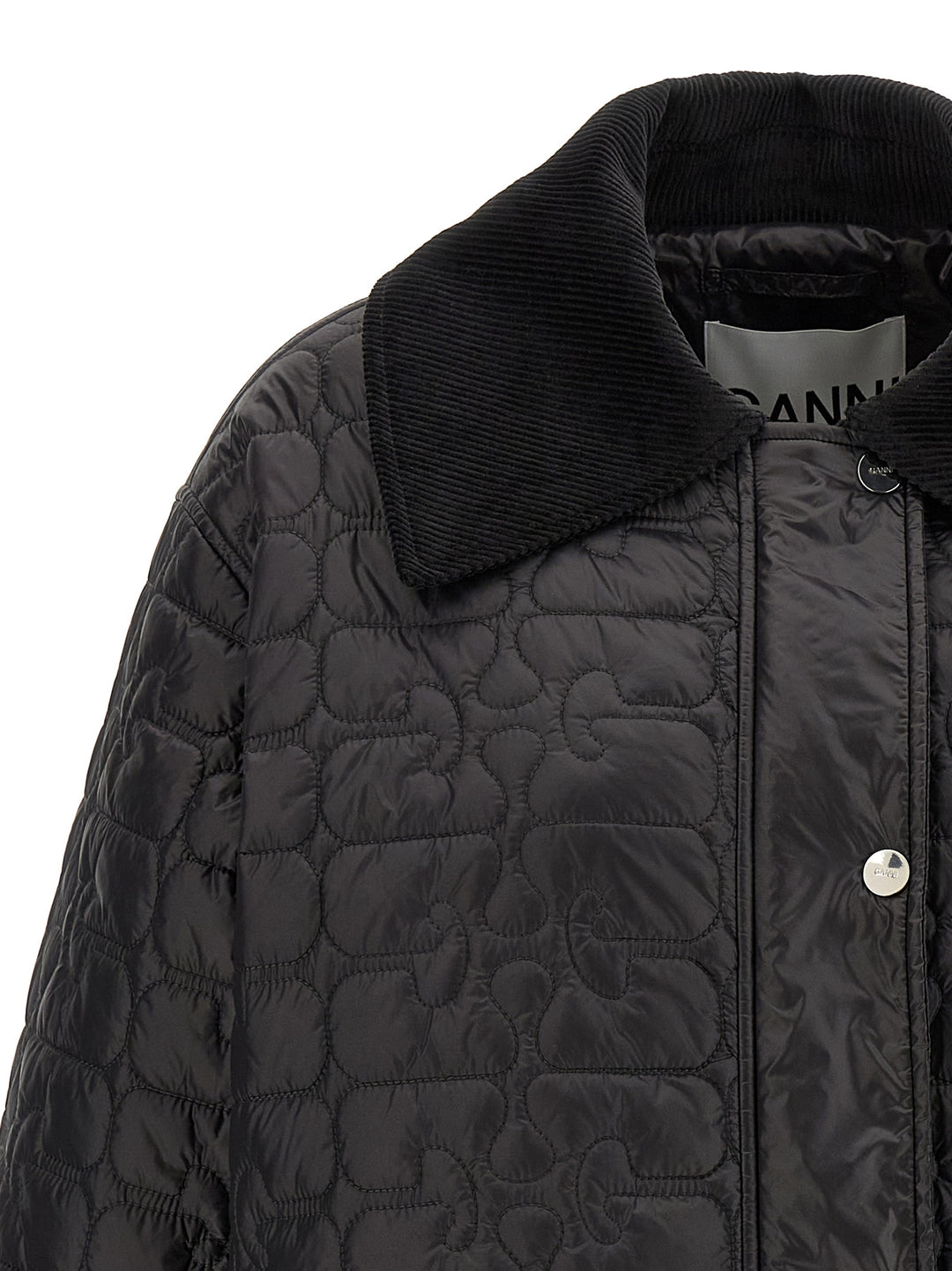 Ganni Black Shiny Quilt Midi Puffer Jackets - Black | 877346f5a47ac05540862c7289cf3e3eba74b118