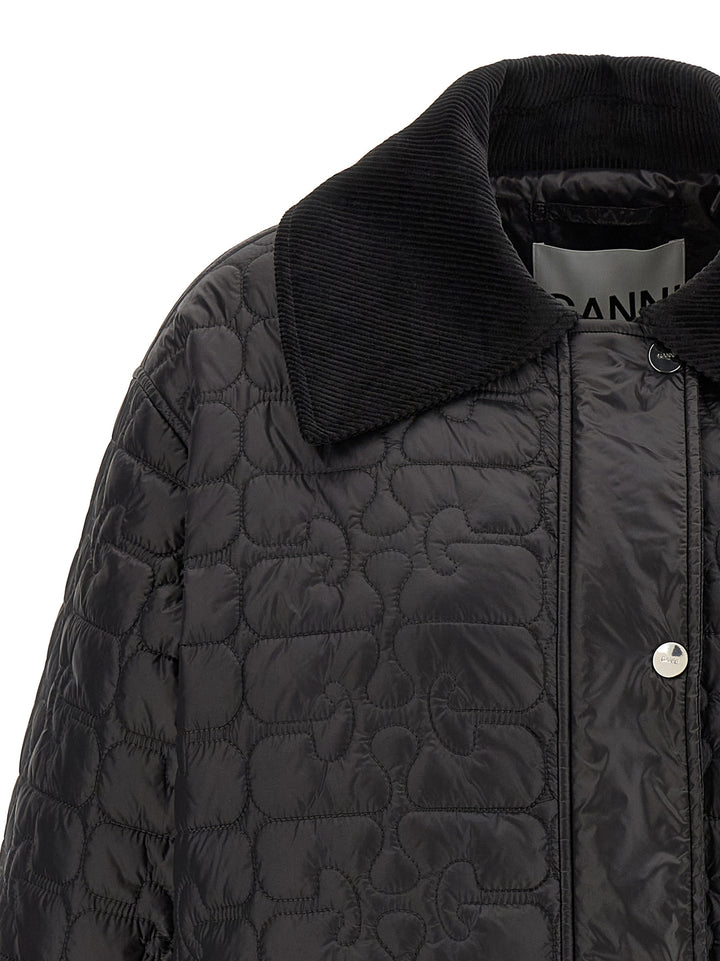 Ganni Black Shiny Quilt Midi Puffer Jackets - Black | 877346f5a47ac05540862c7289cf3e3eba74b118
