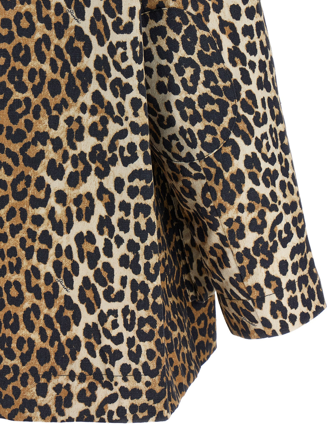 Ganni Leopard Printed Canvas Midi Puffer Jackets - Brown | f6cd1e2dac2bf57ccb305a8909ccef650573a6ff