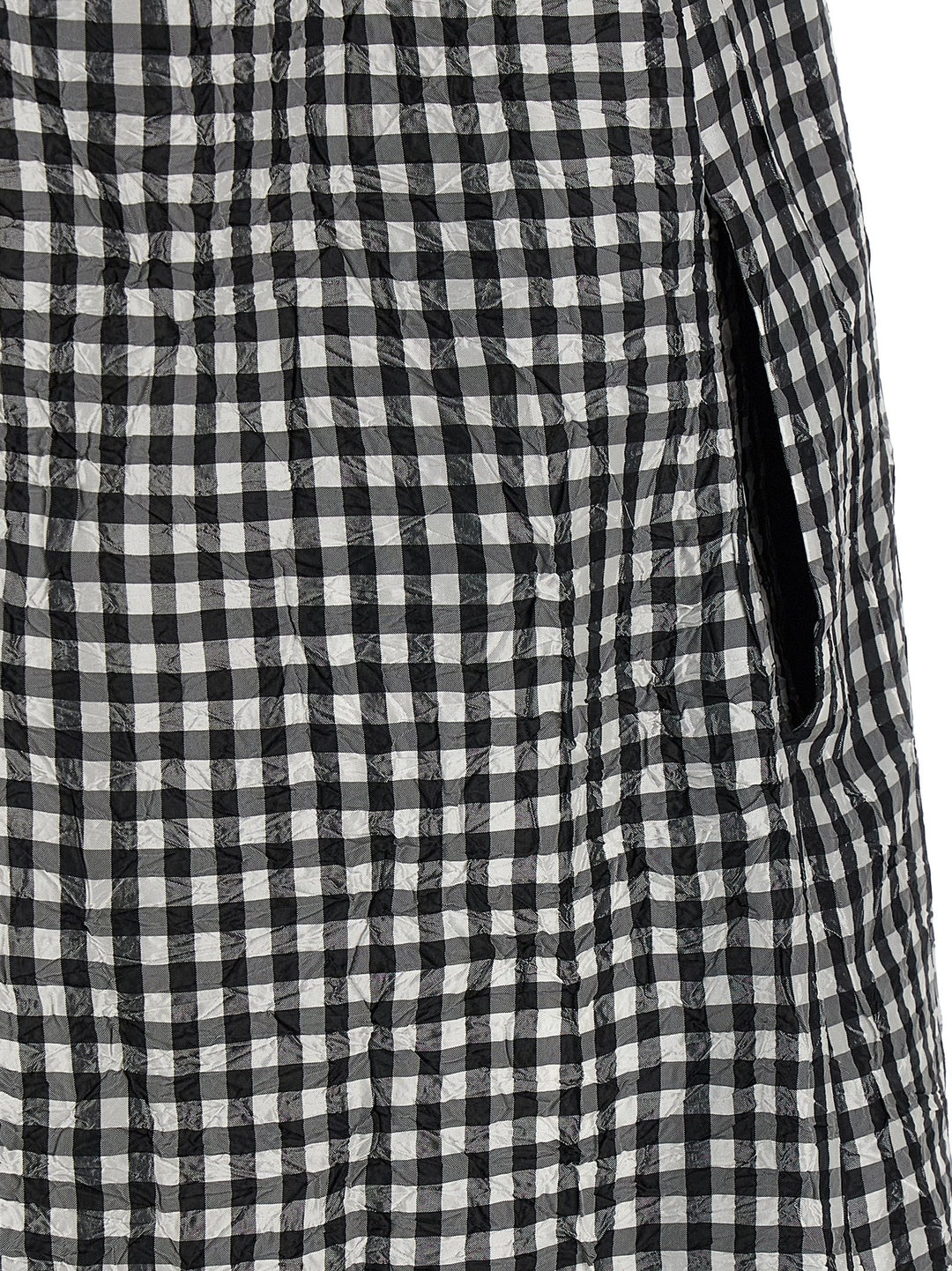 Ganni Crinkled Check Long Dresses - Black | da2ae66326dc7f264b971b27ec6babf65c78e5e0