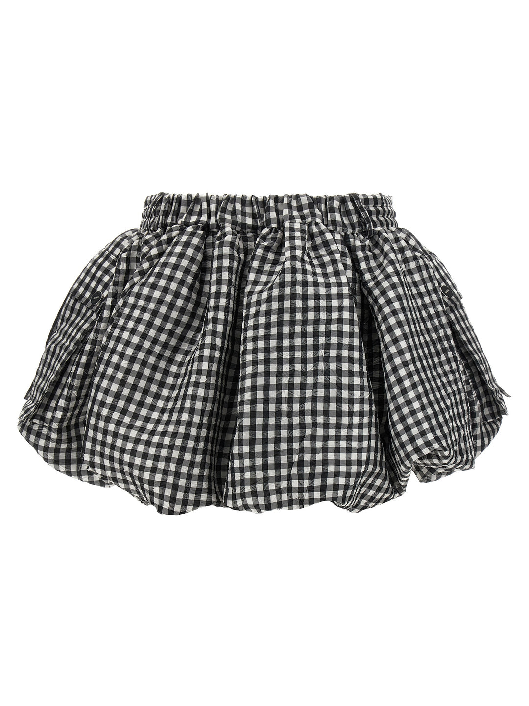 Ganni Crinkled Check Mini Bubble Skirts - Black | f4c15aa3a705a9cd32e337248e840ac92c3d27a5