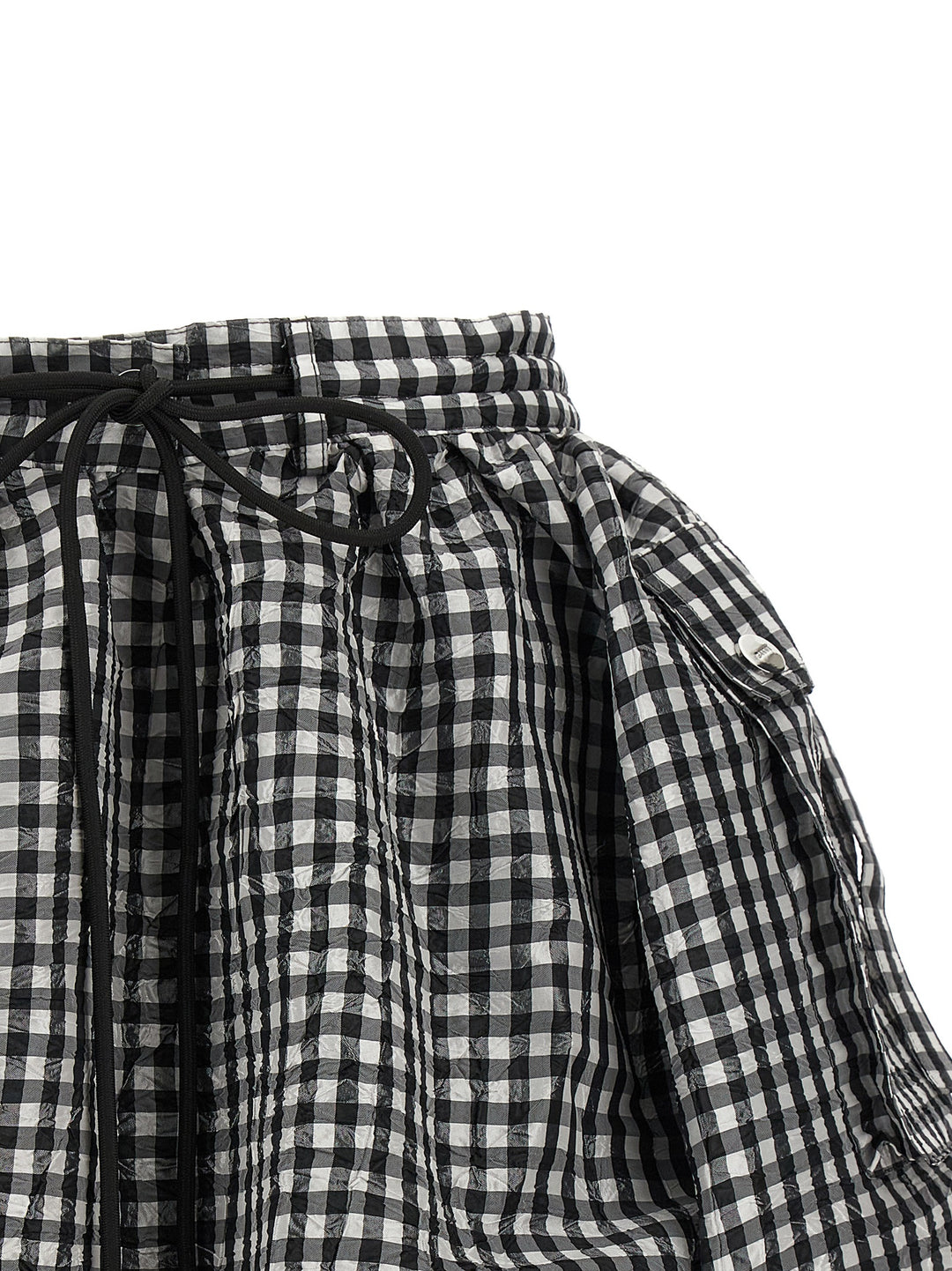 Ganni Crinkled Check Mini Bubble Skirts - Black | e135ba3f26433190820877815c20960a2fc3f47d
