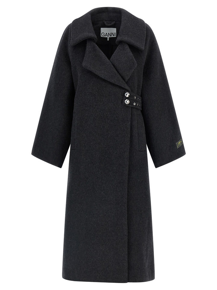 Ganni Wool Coat Coats and Trench Coats - Gray | be4906c83d4eb5e6e2e26abe75f19ac8f815d182