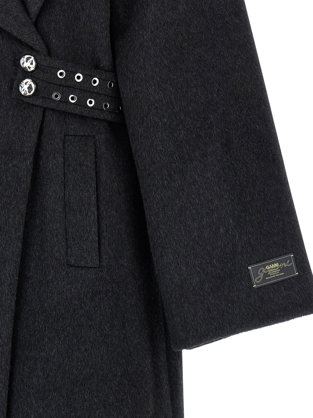 Ganni Wool Coat Coats and Trench Coats - Gray | 85a6f1fa033283cb20c557cb2e7f85243c0cd5ce