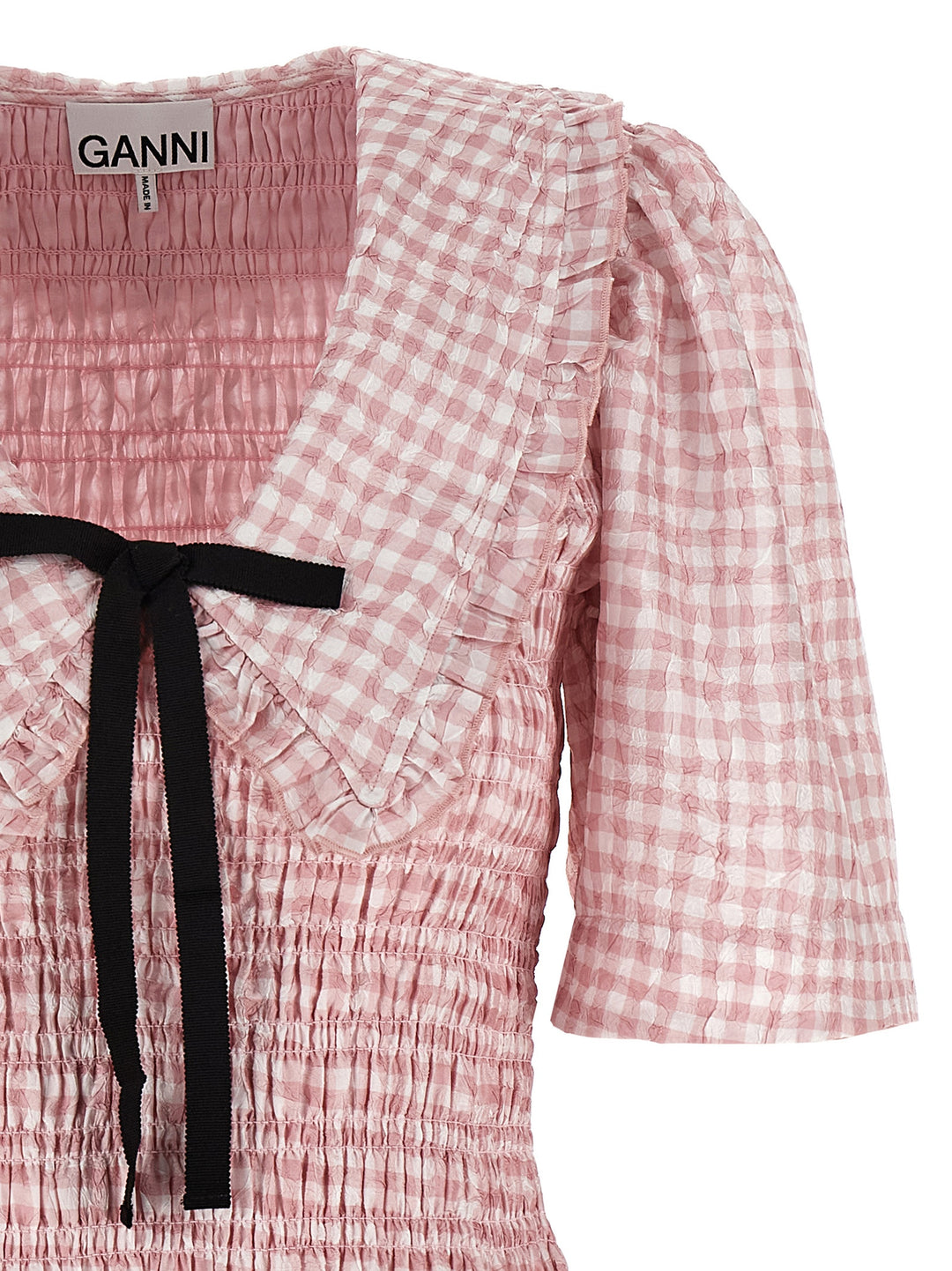 ganni pink check dress Pink Check Smock Minidress by GANNI on Sale