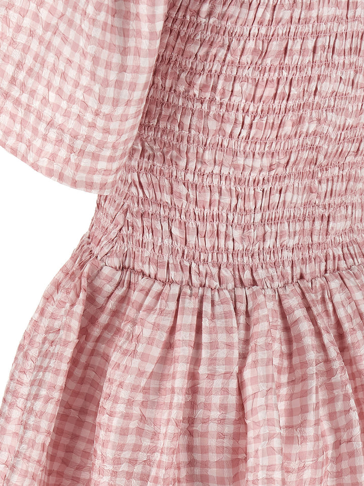 Ganni Pink Check Dresses - Pink | df64b2b6421cbb2ff9c852afcfec2fd226339608