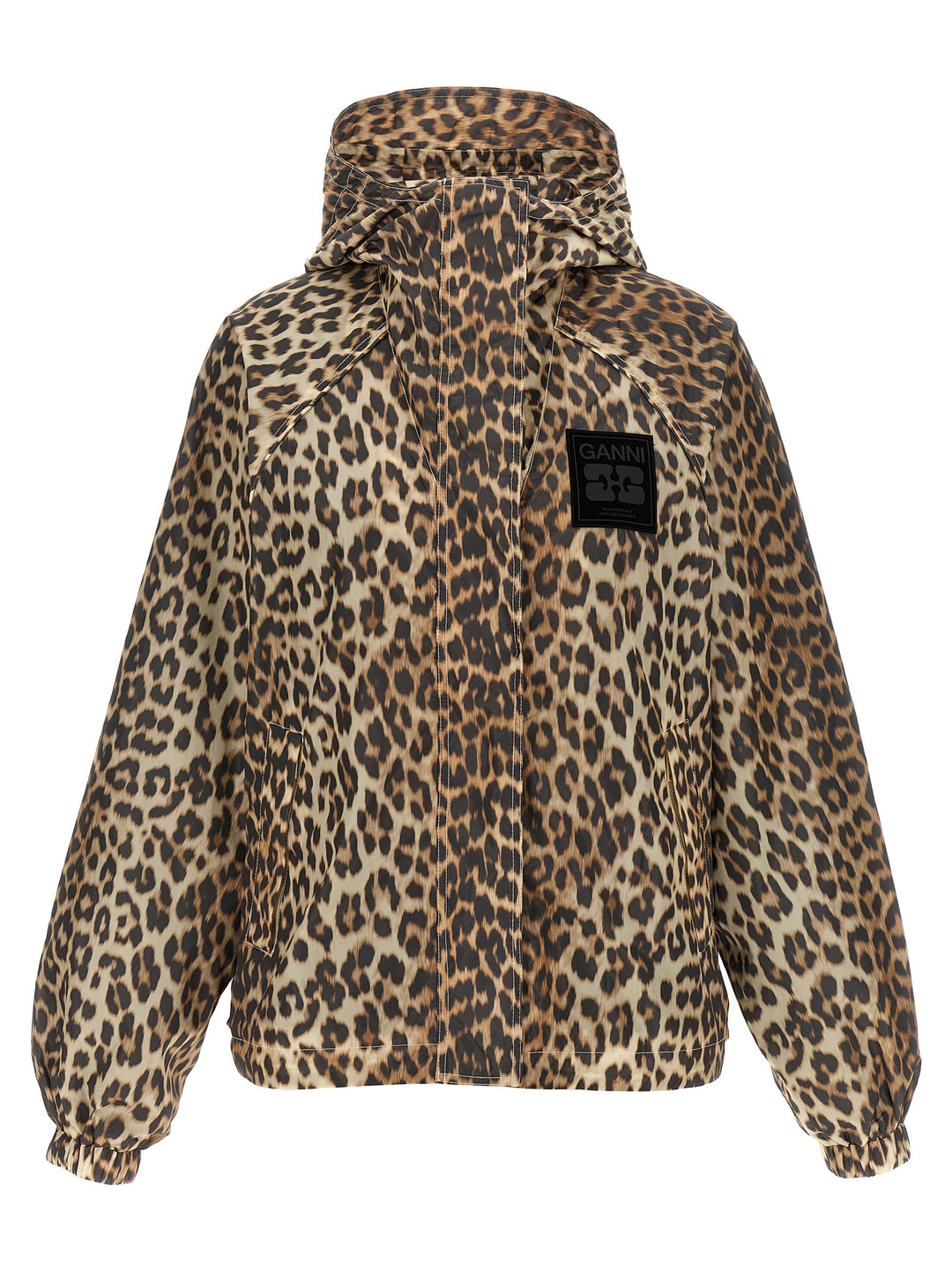 Ganni Leopard Print Nylon Piumini, Parka, Giacche casual - Multicolor | 00ef57ad0d71a76e3a115ef6ded998ed964ee79b