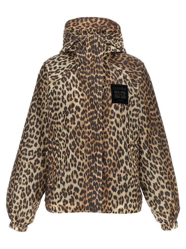 Ganni Leopard Print Nylon Piumini, Parka, Giacche casual - Multicolor | 00ef57ad0d71a76e3a115ef6ded998ed964ee79b