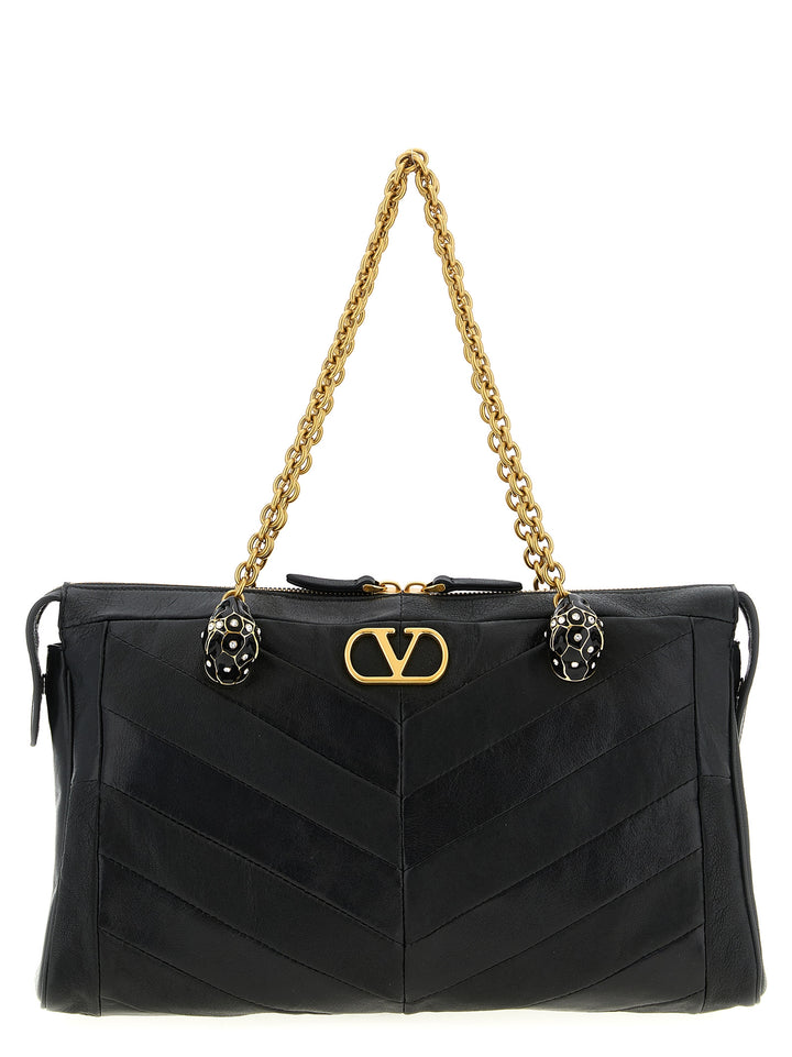 Valentino Garavani Panthea Shoulder Bags - Black | 41e82f2c474e1346b4a428ae05d83d8d33a63369