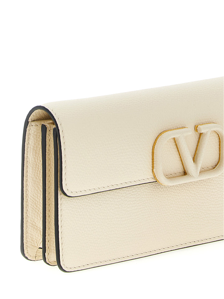 Valentino Garavani Wallet On Chain Valentino Garavani Vlogo Signature Wallets and Card Holders - White | 204cb73b643558643f12053065c74f9ab188d13c