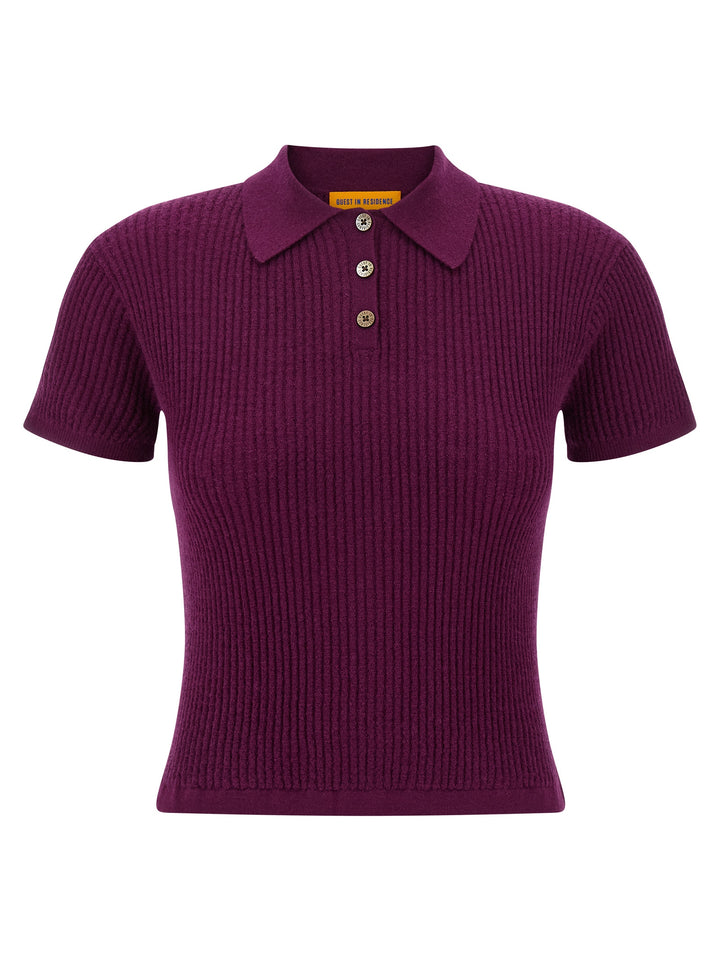 Guest In Residence Shrunken Polo - Purple | 564f08cba17c0ecb43b574958077ac51312dd868