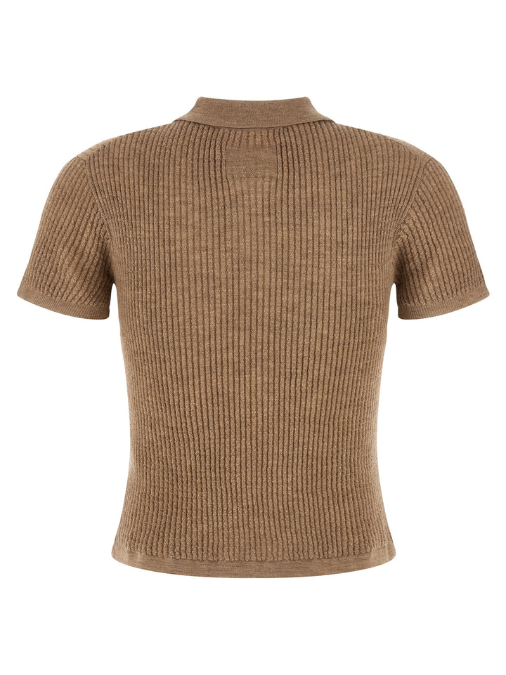 Guest In Residence Shrunken Polo - Beige | 7052291fad0ae24ef6cf98fb40a01ce8ccb77f11