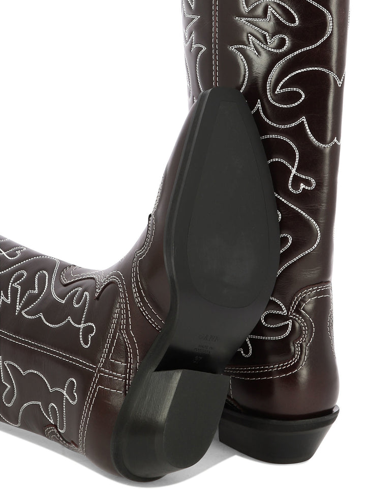 Ganni Cowboy Boots Boots and Ankle Boots - Bordeaux | 16f38fe6f7383cad971e3f0d24a87b543cf8a0f2