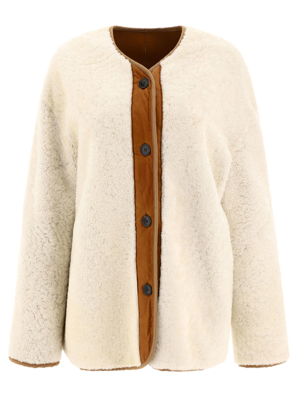 Reversible Shearling Jacket Jackets And Coats White