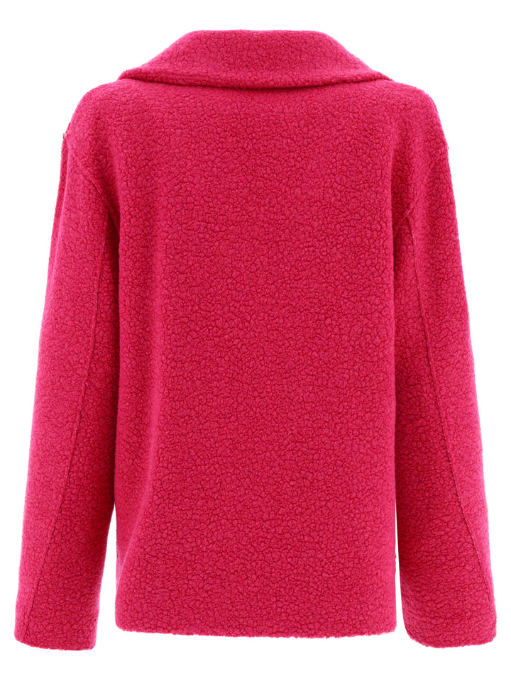 Harris Wharf London Bouclè Coat Jackets and Coats - Fuchsia | 04741e6eb892231a56acd53cf270f42907caf8c2