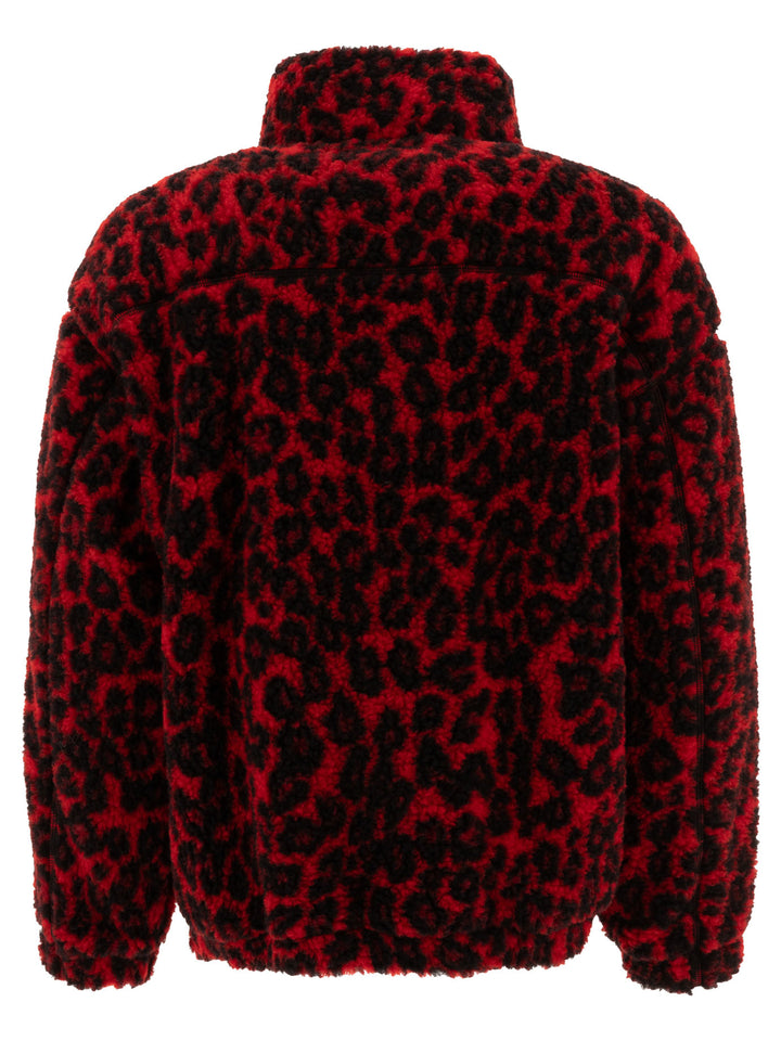 Alexander Mcqueen Leopard Print Fleece Jacket Jackets and Coats - Red | 4c00ea9702be03dc3bdf5f533bcad87f0232ceae