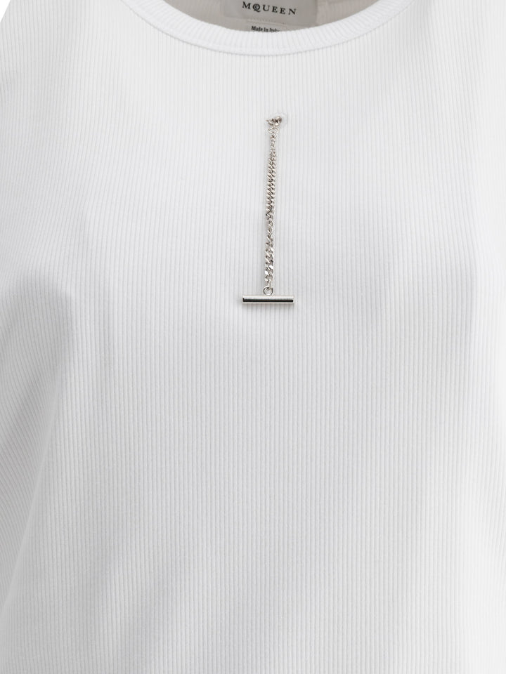 Alexander Mcqueen Ribbed Top Tops - White | b7f0e3e9c4a9b60f1a0b3a308c820116e553c23f