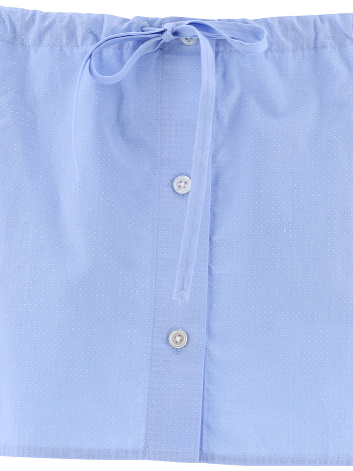 Alexander Wang Drawstring Skort With Crystal Hotfix Shorts - Light blue | 837272d790e14eb7663f22e3f51e20cf153db0e0