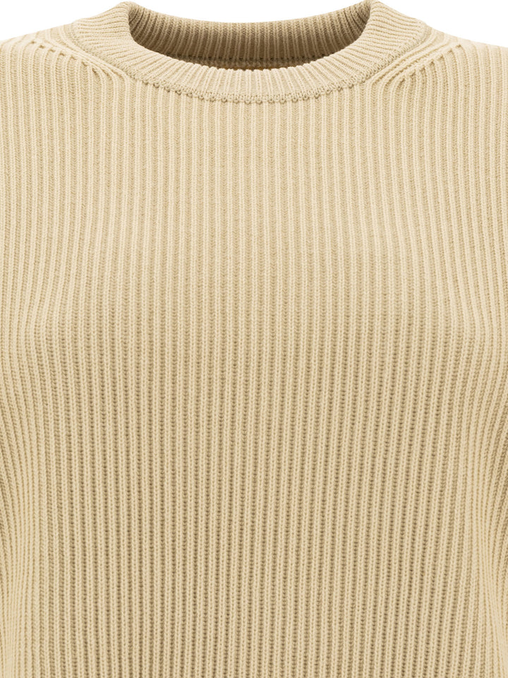 Auralee Wool Crew Neck Sweater Knitwear - Green | 51faea5f63020e602ce40272f1ee22483b111346