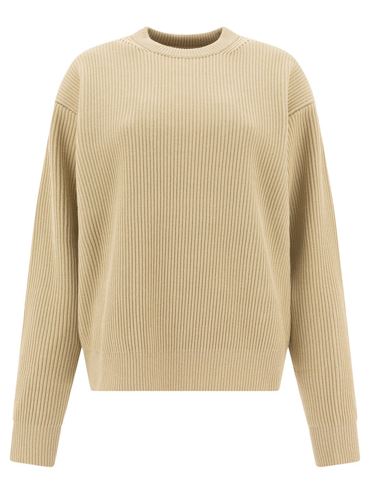 Wool Crew Neck Sweater Knitwear Green