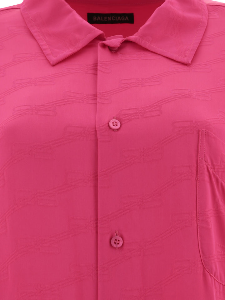 Balenciaga Shirt With Jacquard Logo Shirts - Fuchsia | f8faa85d0ca9a278befe0a4c92039c670d704ad8