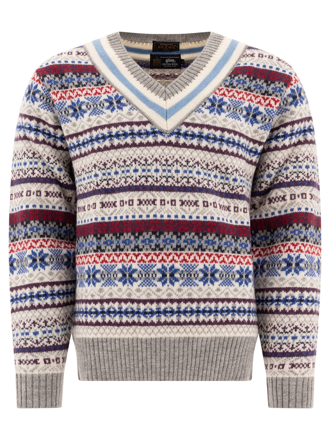 Beams Plus Fair Isle Knitwear - Grey | c8b83800754dde67eba9eb18a17ab89fbd86fc5f