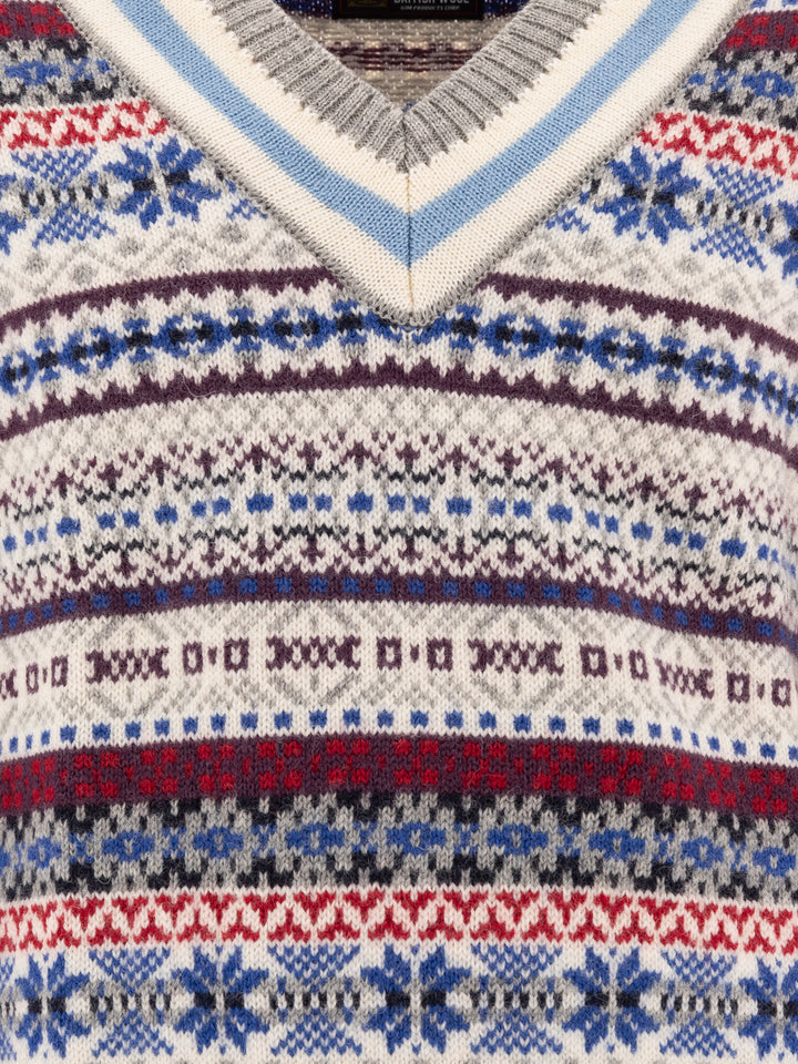 Beams Plus Fair Isle Knitwear - Grey | c317f6c0c4f89cd1fd76465880fc23b7f06f27e6