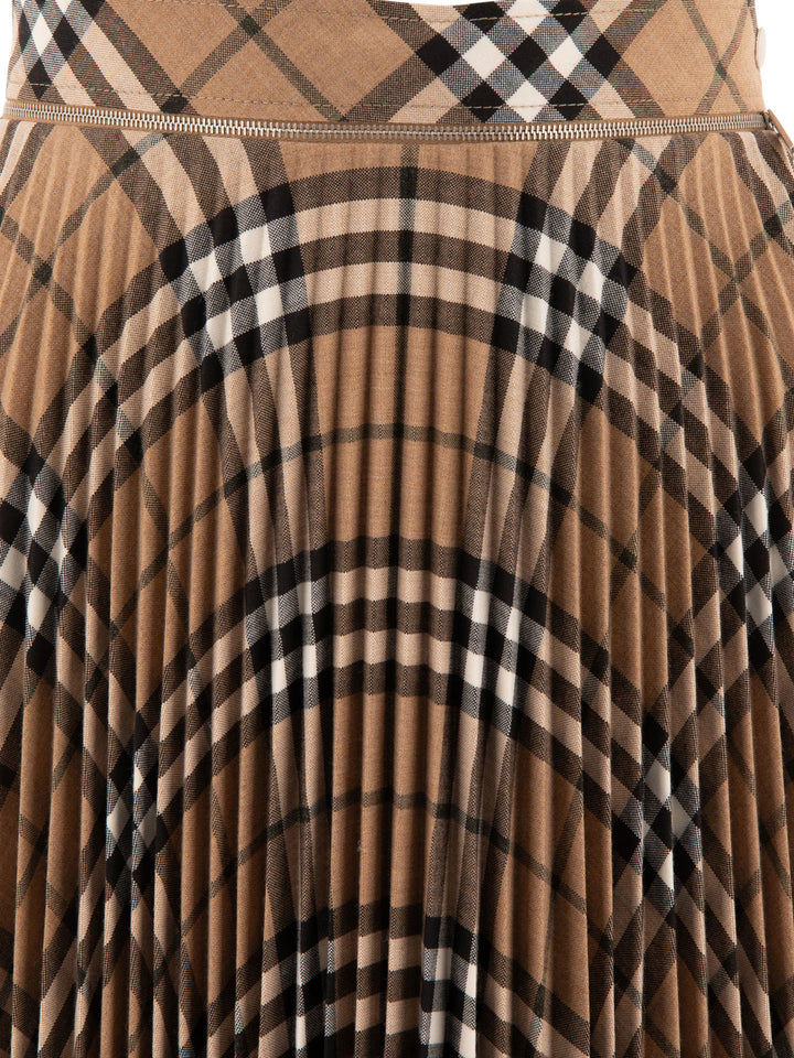 Burberry Wool Blend Pleated Check Skirt Skirts - Beige | dfe8068c155f4434263abeed7faea572c1ad81b3