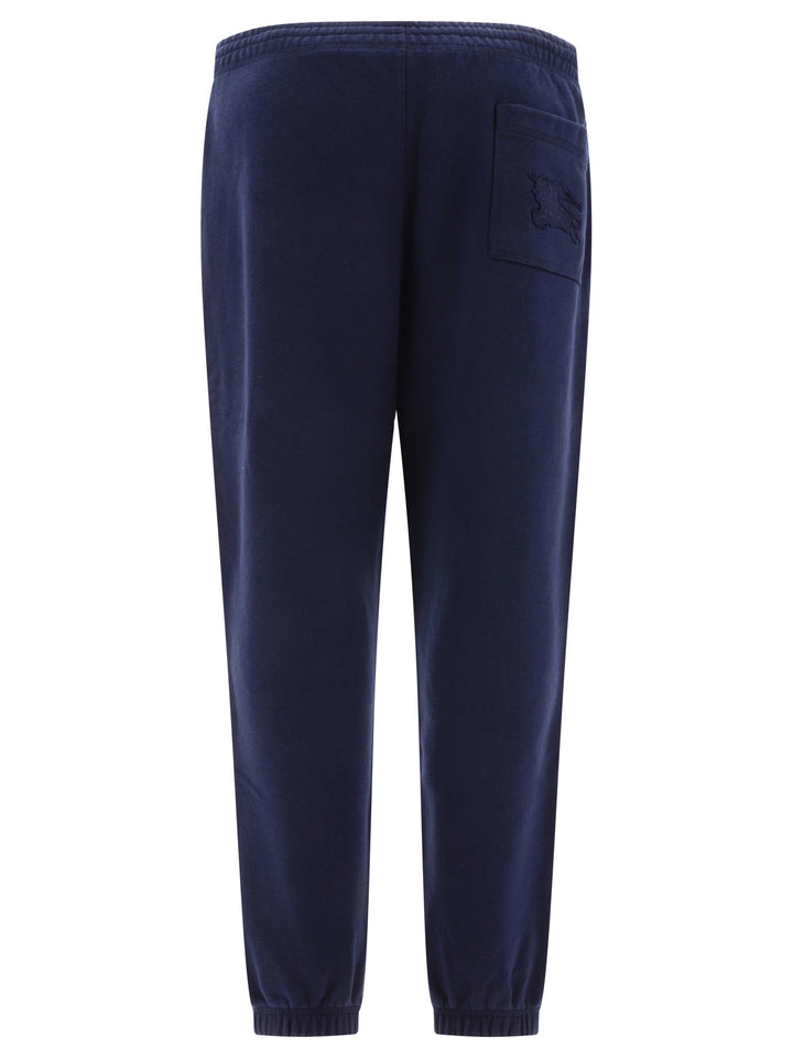 Burberry Joggers With Embroidered Logo Trousers - Blue | 123a4aa7a3aa514948d03337e9241575231fae81