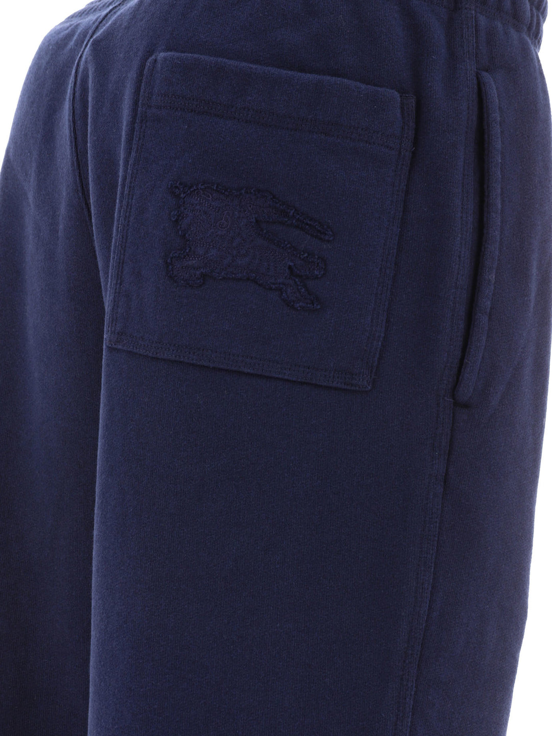 Burberry Joggers With Embroidered Logo Trousers - Blue | 65e97acc7729e856ba9867f16092287274543334