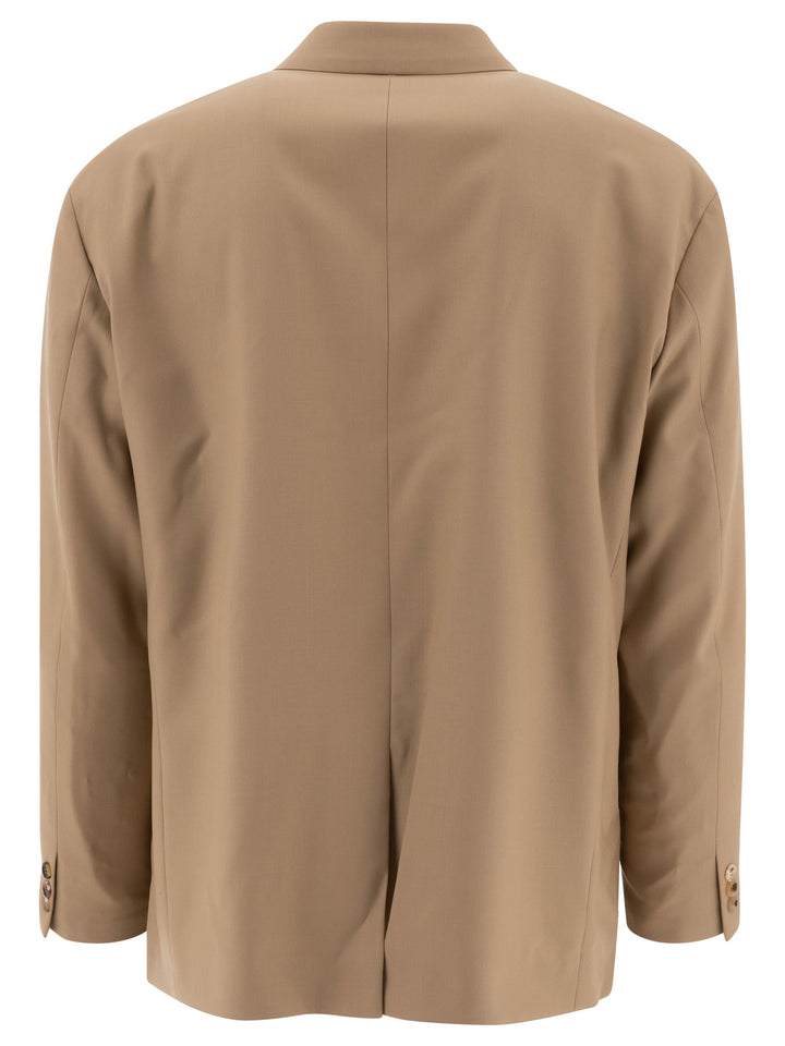 Comme Des GarçOns Homme Single-Breasted Oversized Blazer Jackets and Coats - Beige | 10acbcfba5dc5301e7f46dacd7eb42fca54fbcd7