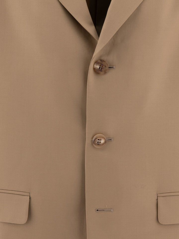 Comme Des GarçOns Homme Single-Breasted Oversized Blazer Jackets and Coats - Beige | fdf7b461caf88e1b1ddaf9323c9cf9eb4cad2035