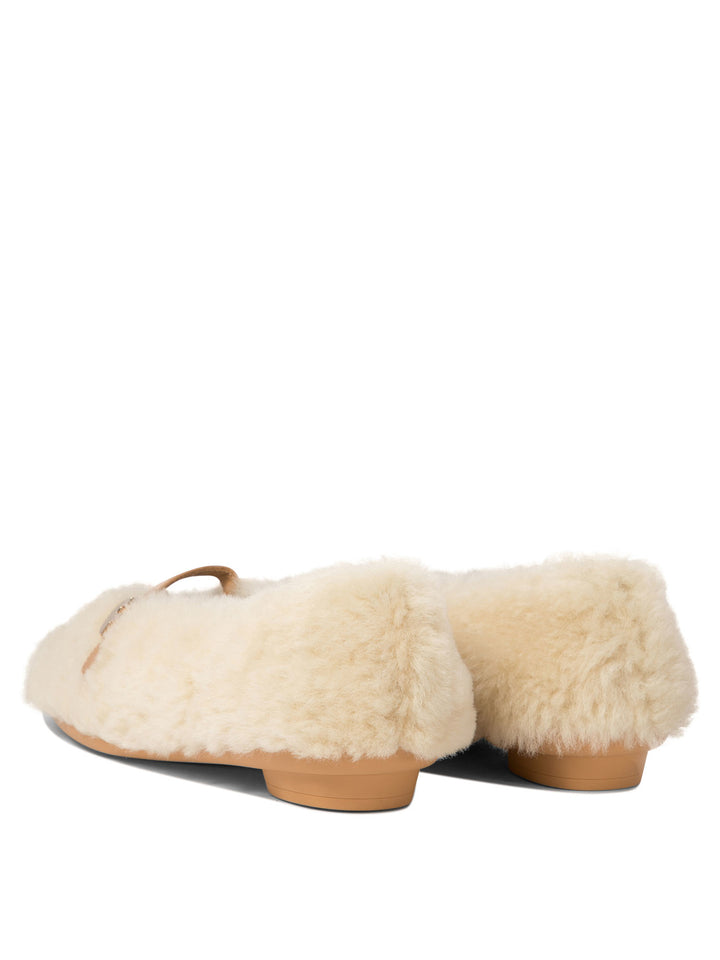 Ferragamo Noella Fur Ballerinas - Beige | b8fb4c0d758cea72003f791803df148625ea7d46