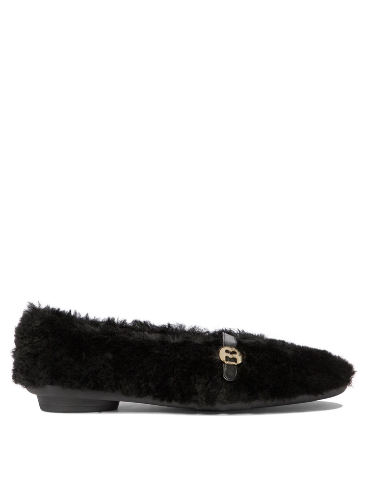 Ferragamo Noella Fur Ballerinas - Black | 1adcb14b26757cc090511762623572109bb32386
