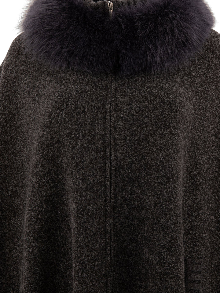 Giovi Wool And Cashmere Poncho Jackets and Coats - Grey | 2c06503bd1043b2a355188580eeeba6e78e99477