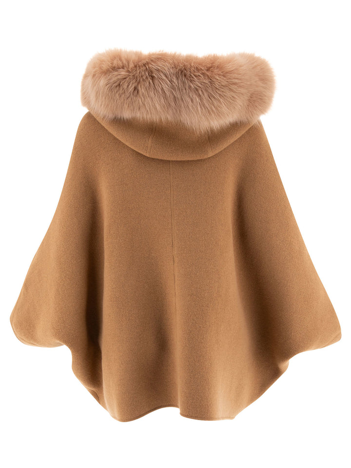Giovi Wool And Cashmere Poncho Jackets and Coats - Beige | fb07510b4d5ff63293b08c73b03c425da1db2f53