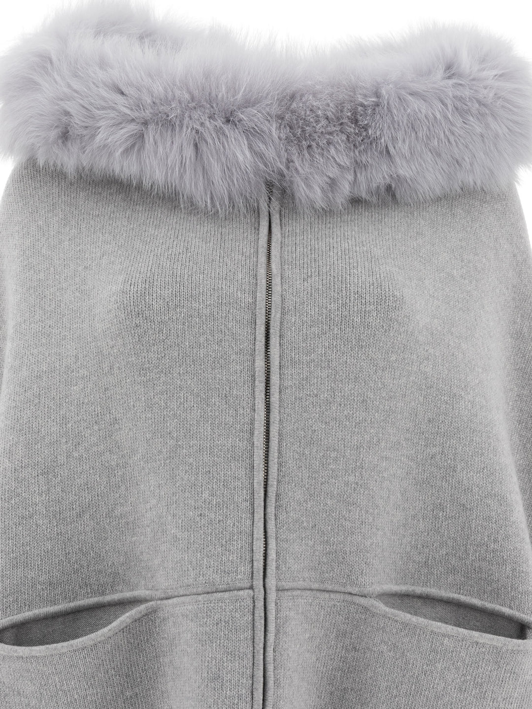 Giovi Wool And Cashmere Poncho Jackets and Coats - Grey | 6102959403303679850b6360eac41ce84471f2b9