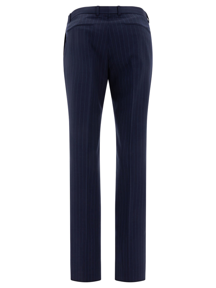 Givenchy Pinstriped Tailored Trousers - Blue | a9af96d79dae512f3f0d8da3bf846671ef4142f6